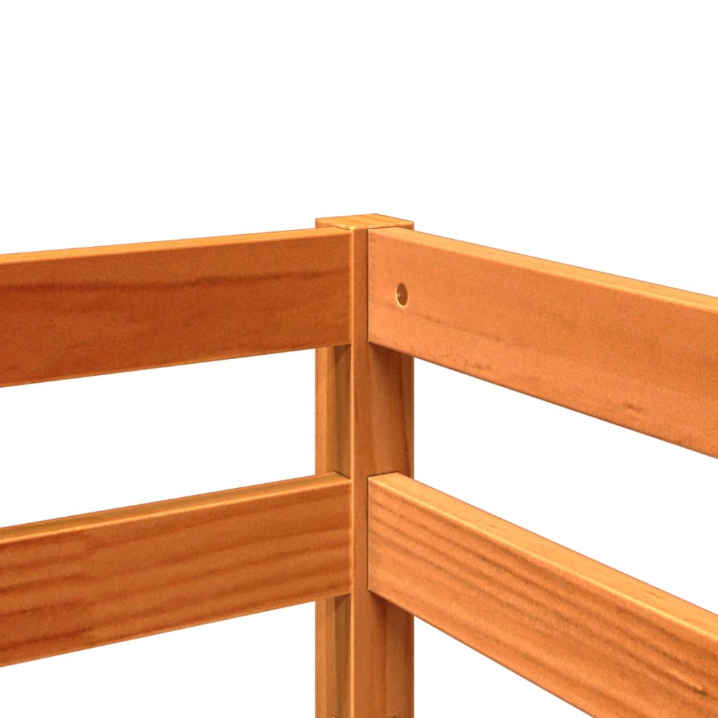 Højseng med tunnel massivt fyrretræ hvid og - brun og sort, 90 x 200 cm - number 12.