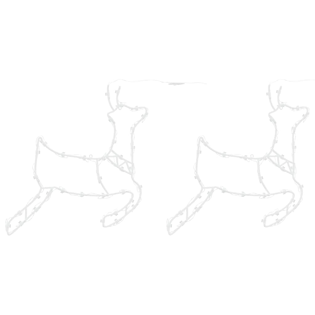 Lumières de noël silhouette de renne 2 pcs 35 led blanc chaud - number 2.