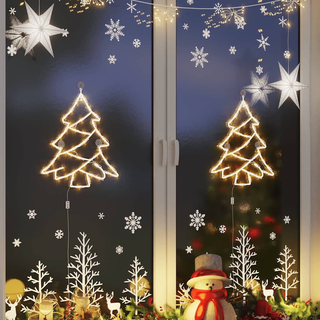 Lumières de noël silhouette de sapin de noël 2 pcs 50 led blanc chaud - number 4.
