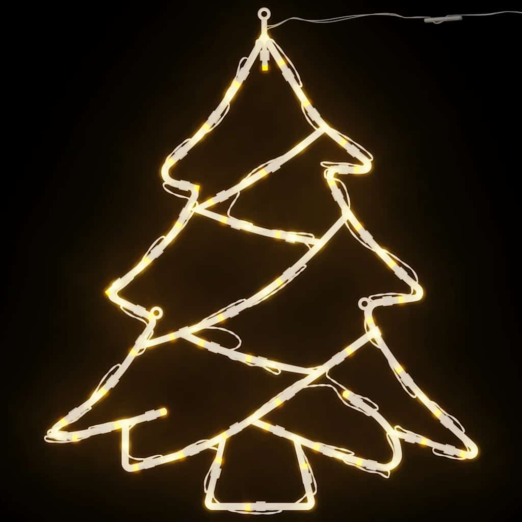 Lumières de noël silhouette de sapin de noël 2 pcs 50 led blanc chaud - number 8.