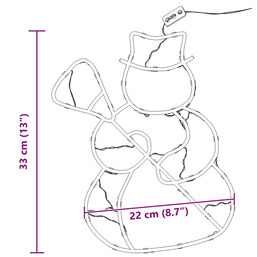 Christmas lights snowman silhouette 2 pcs 35 leds warm white - number 12.