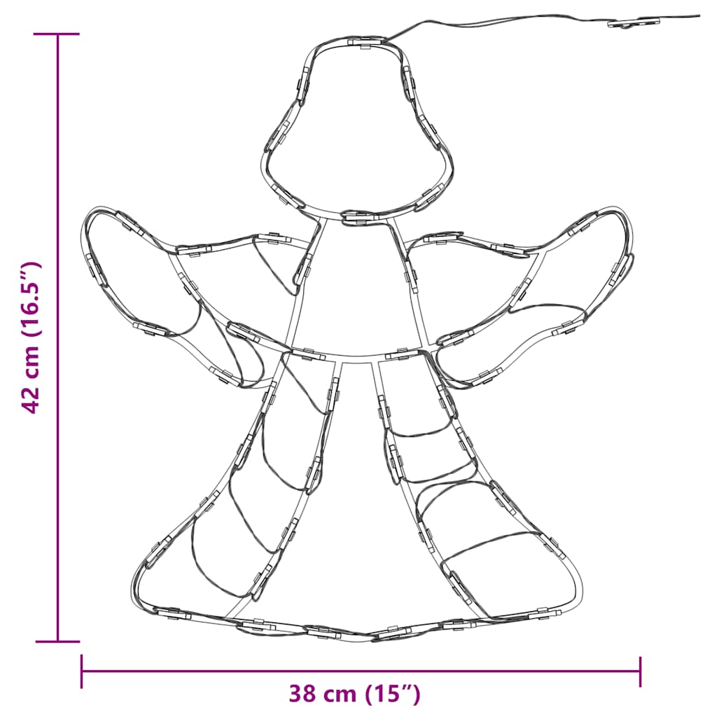 Julelys engel-silhuet 2 stk 50 led'er varm hvid - number 12.