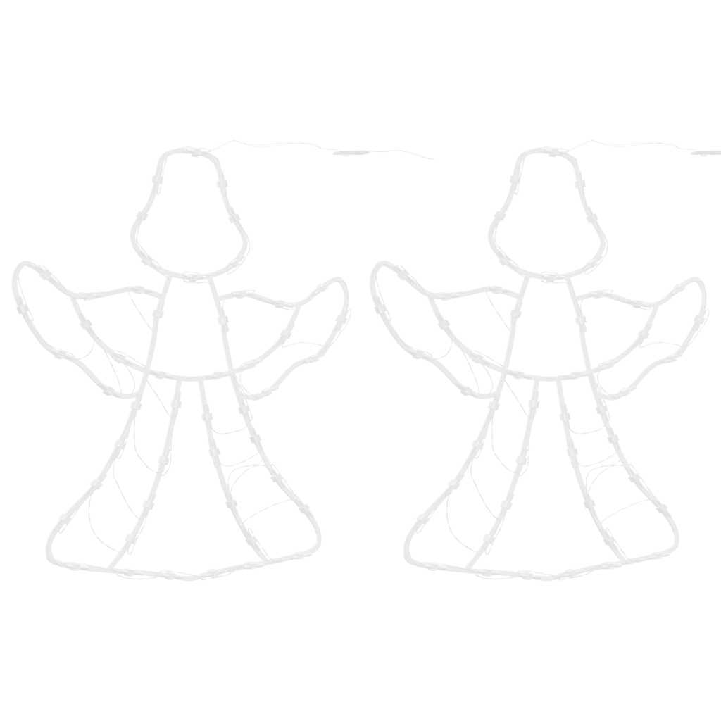 Julelys engel-silhuet 2 stk 50 led'er varm hvid - number 5.