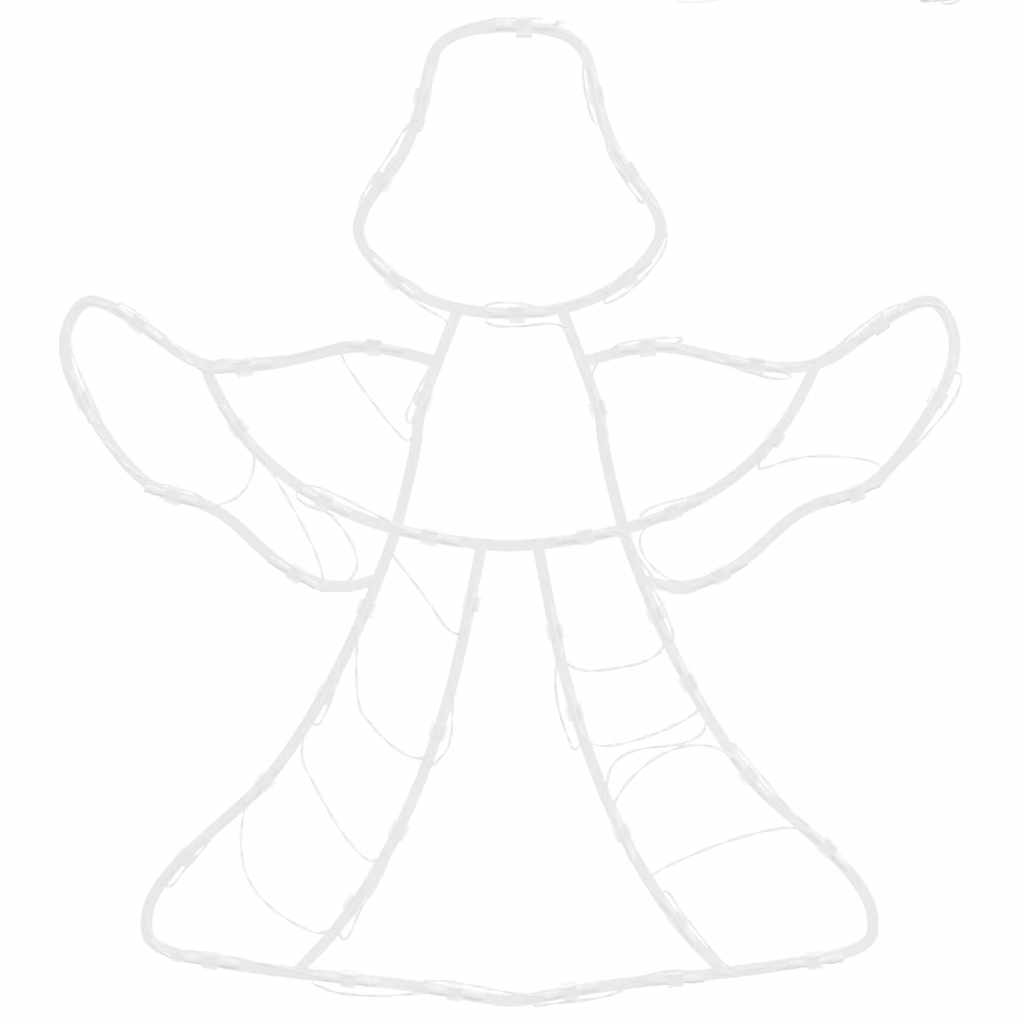 Julelys engel-silhuet 2 stk 50 led'er varm hvid - number 6.