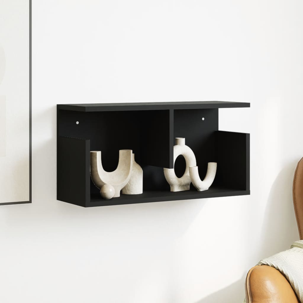 Veggskap konstruert tre - svart, 60 x 20 x 30 cm, 1 - number 3.