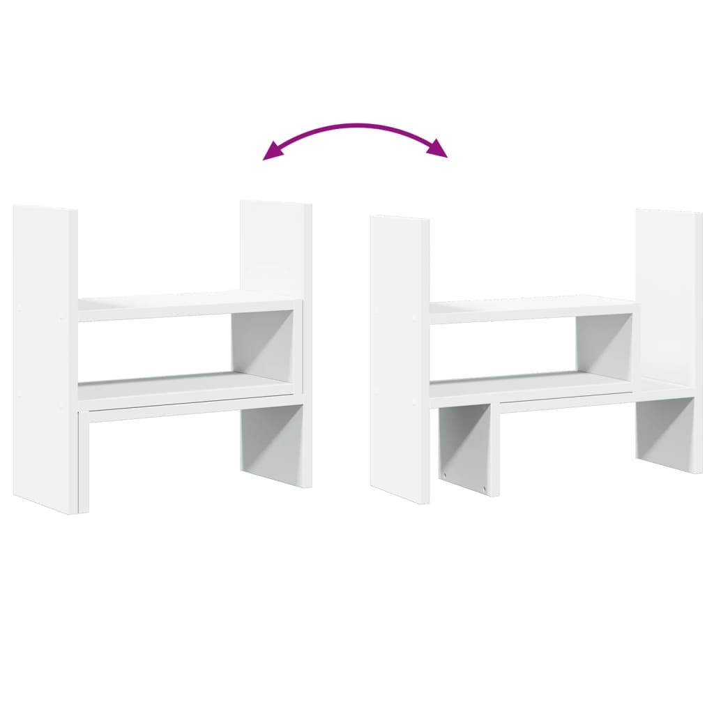 Polica za stol 40x17x41 cm izgrađeno drvo - bijelo - number 7.