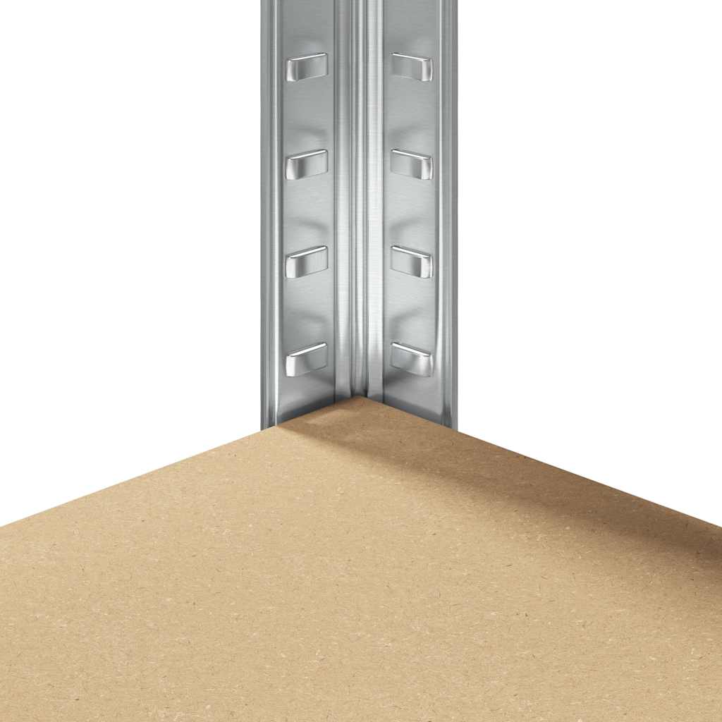 Kutna polica 5 polica čelik i drvo srebro - number 10.