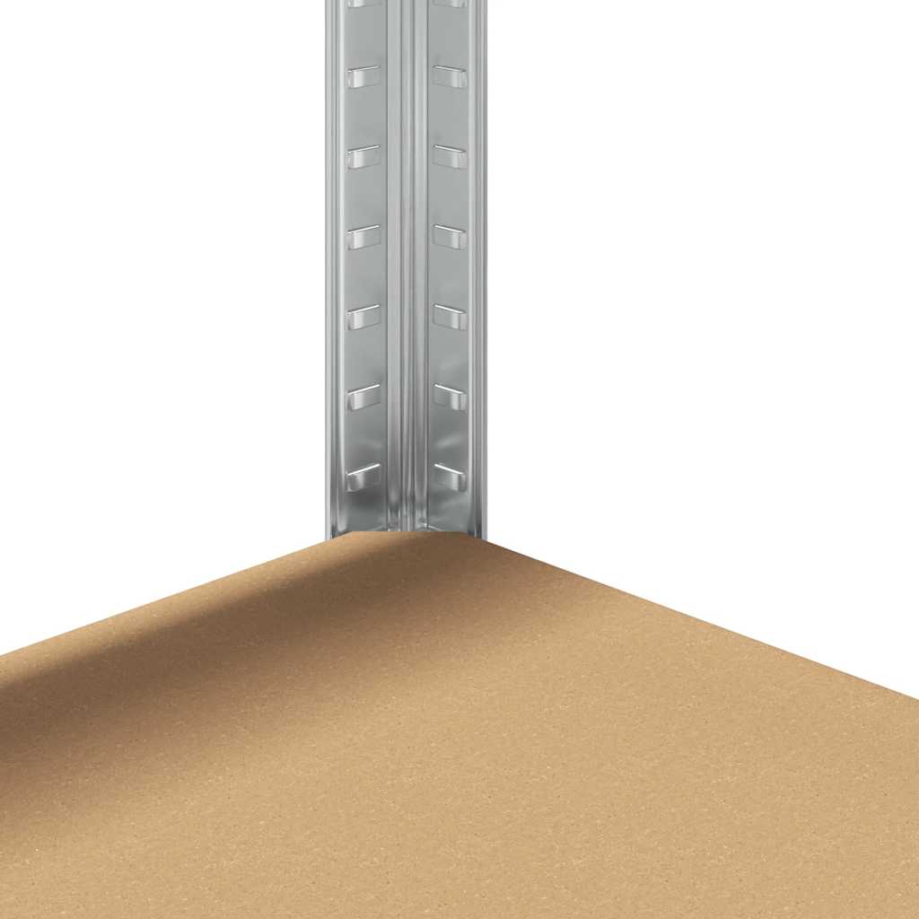 Čvrsti regal 5 polica čelik i konstruirano drvo srebrne boje - srebrna, 1 - number 8.