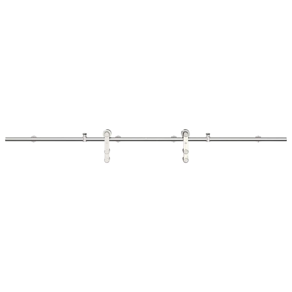 Hardwarekit til skydedør rustfrit stål sølvfarvet - 200 cm, 1 - number 2.