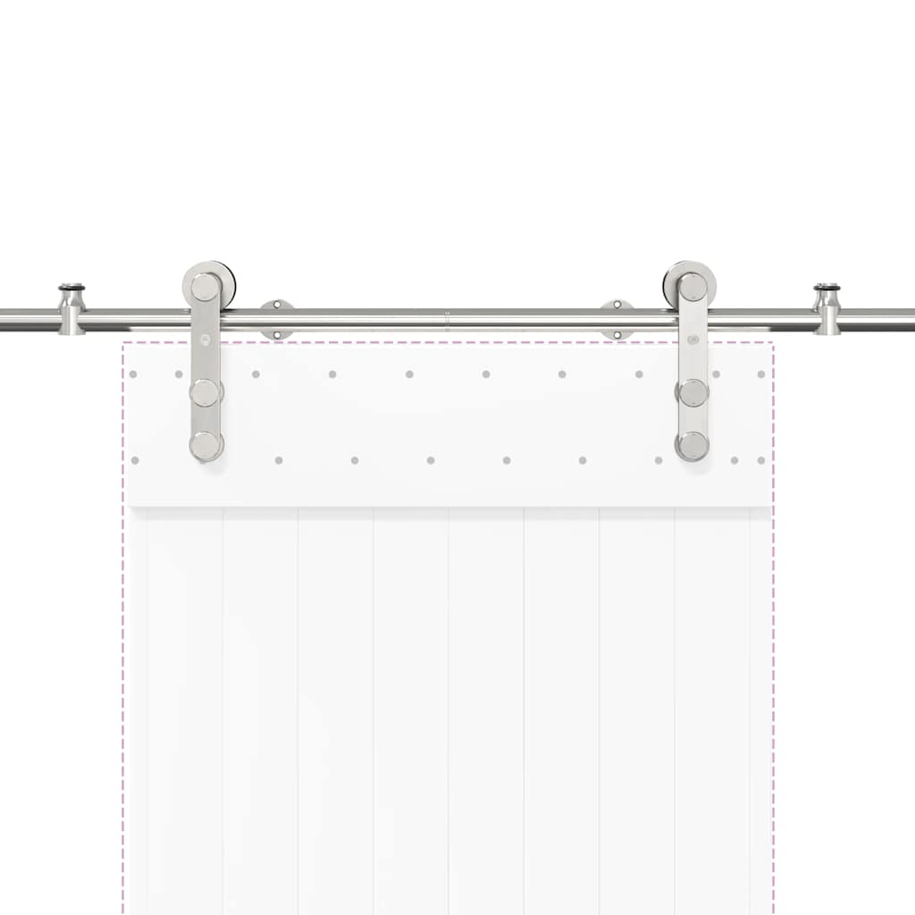 Hardwarekit til skydedør rustfrit stål sølvfarvet - 200 cm, 1 - number 8.