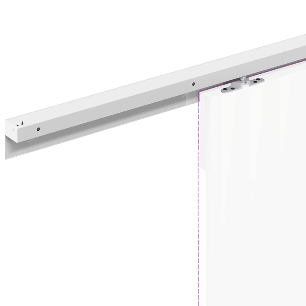 Skinnesæt til skydedør aluminiumslegering sølvfarvet - 183 cm - number 8.