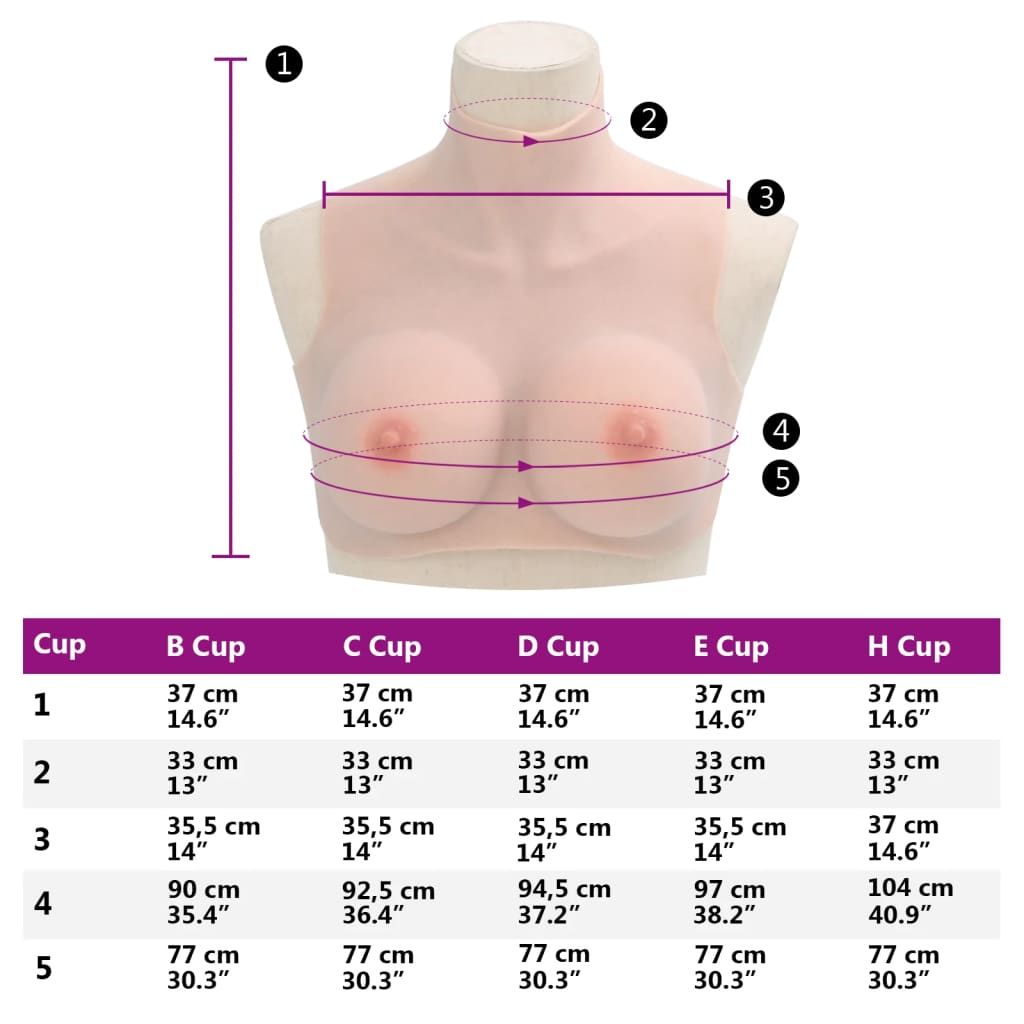 Seins artificiels en silicone bonnet e - caucasien, e, silicone - number 9.
