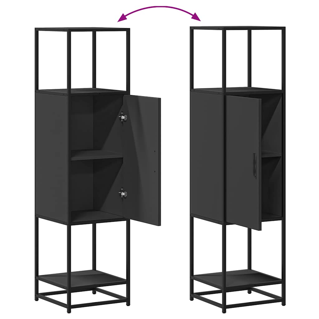 Skab 35,5x35x139 cm konstrueret træ og metal - sort, 1 - number 8.