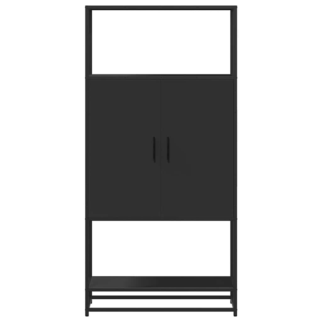 Skab 68x35x139 cm konstrueret træ og metal - sort, 1 - number 4.