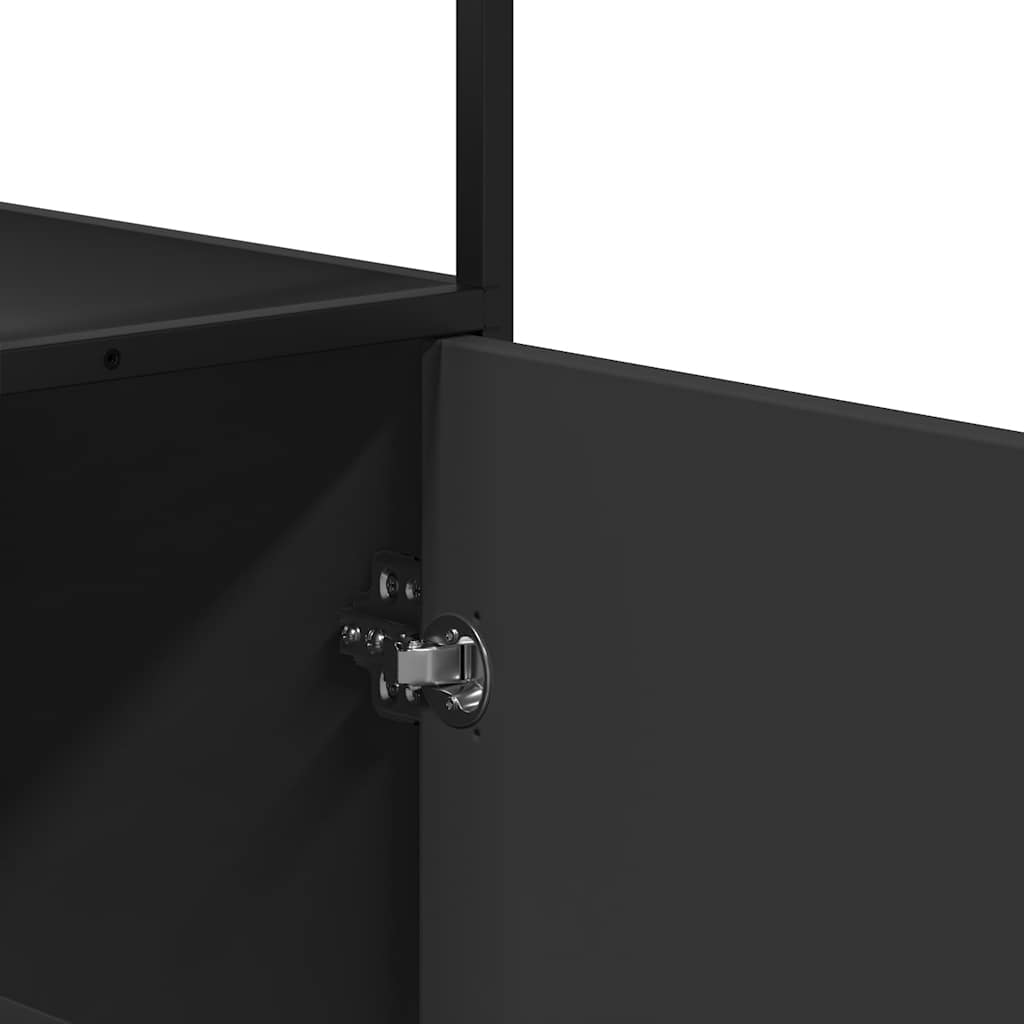 Skab 68x35x139 cm konstrueret træ og metal - sort, 1 - number 8.