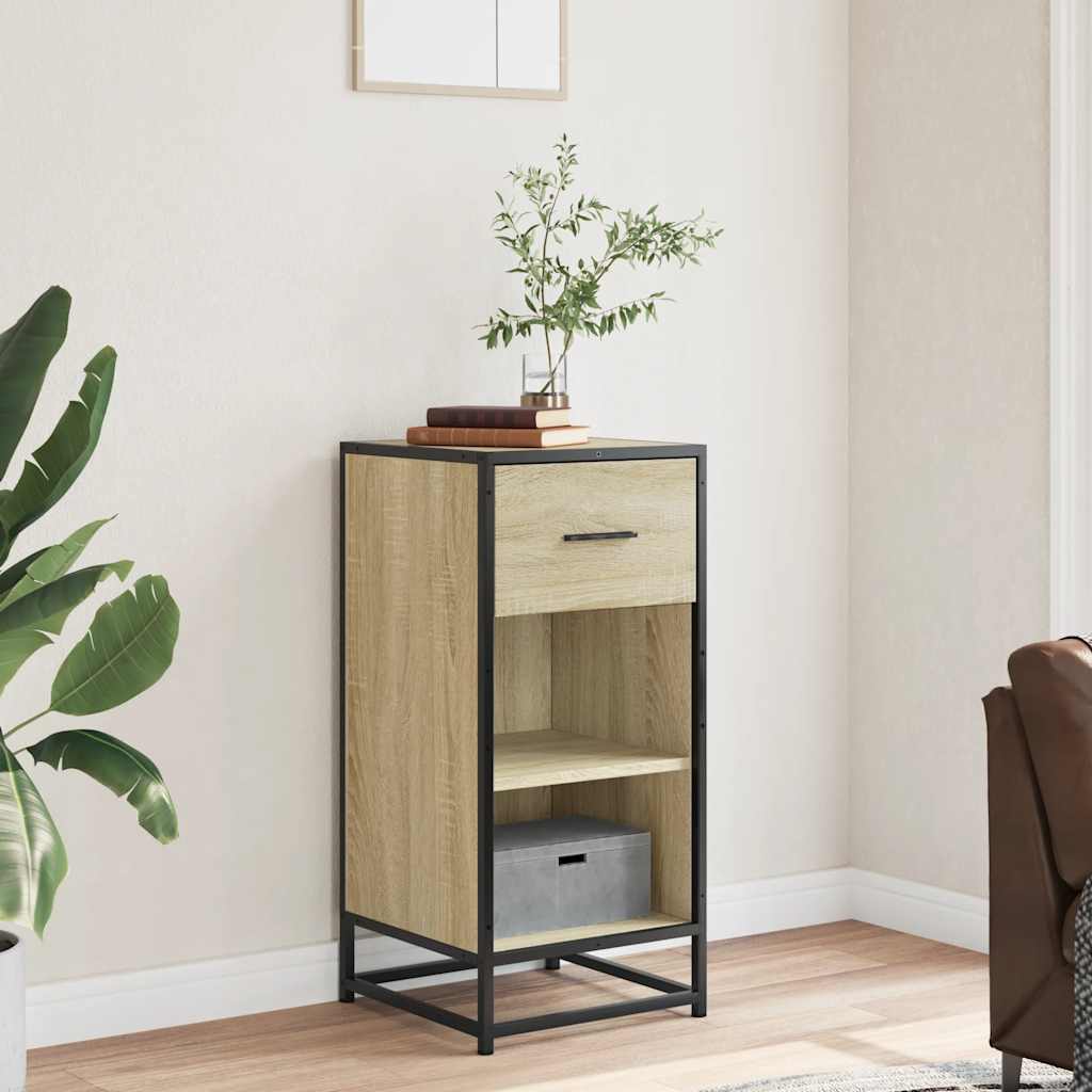 Skab 35,5x35x76 cm konstrueret træ og metal - sonoma-eg, 1 - number 3.