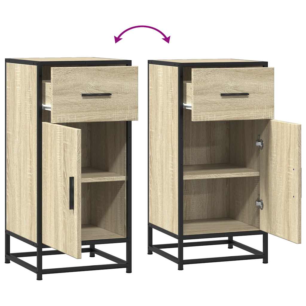 Skab 35,5x35x76 cm konstrueret træ og metal - sonoma-eg, 1 - number 8.