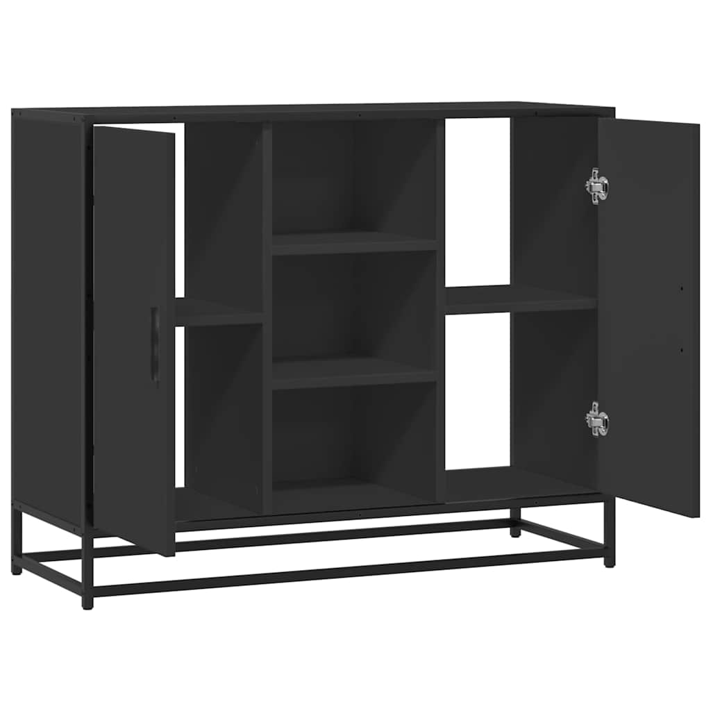 Skænk 92x35x76 cm konstrueret træ - sort, 1 - number 7.