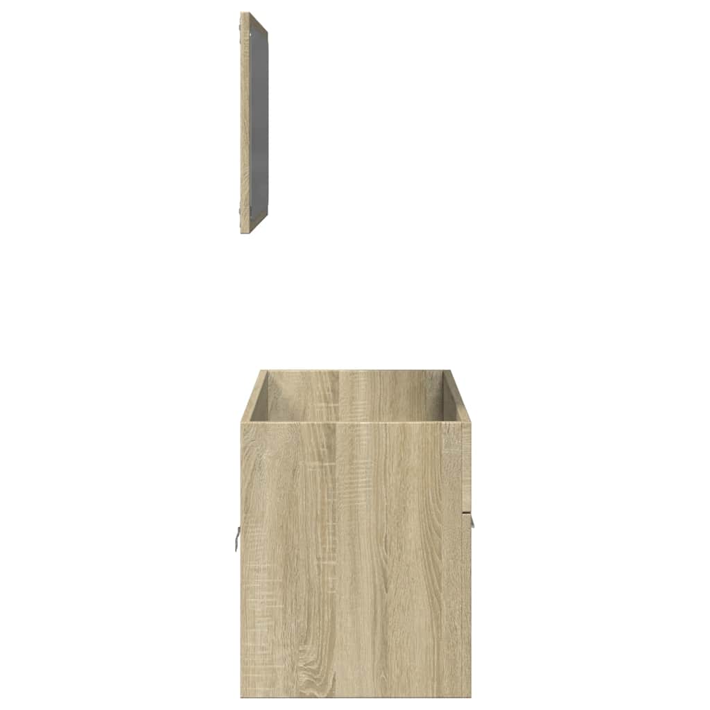 Baderomsmøbelsett 2 deler konstruert tre sonoma eik - number 5.