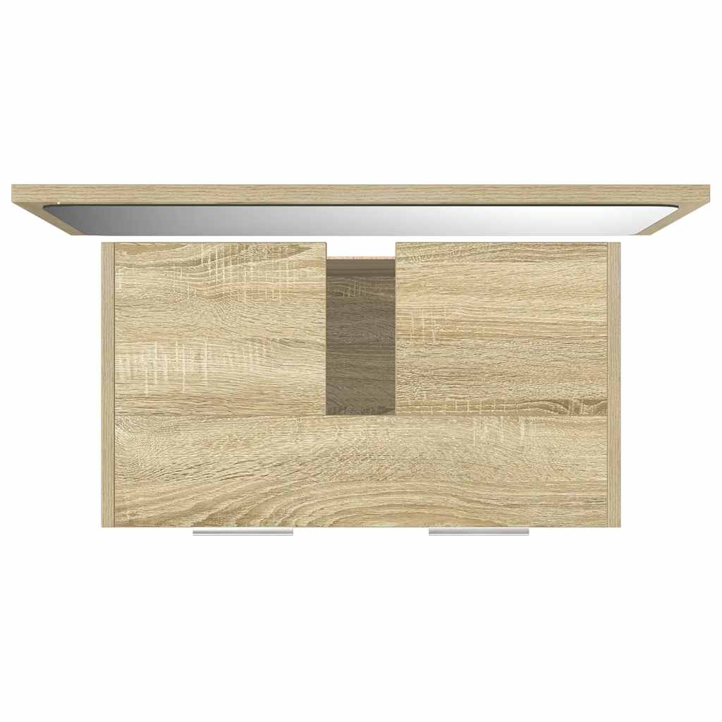 Zestaw mebli łazienkowych 2 części drewno klejone dąb sonoma - number 8.