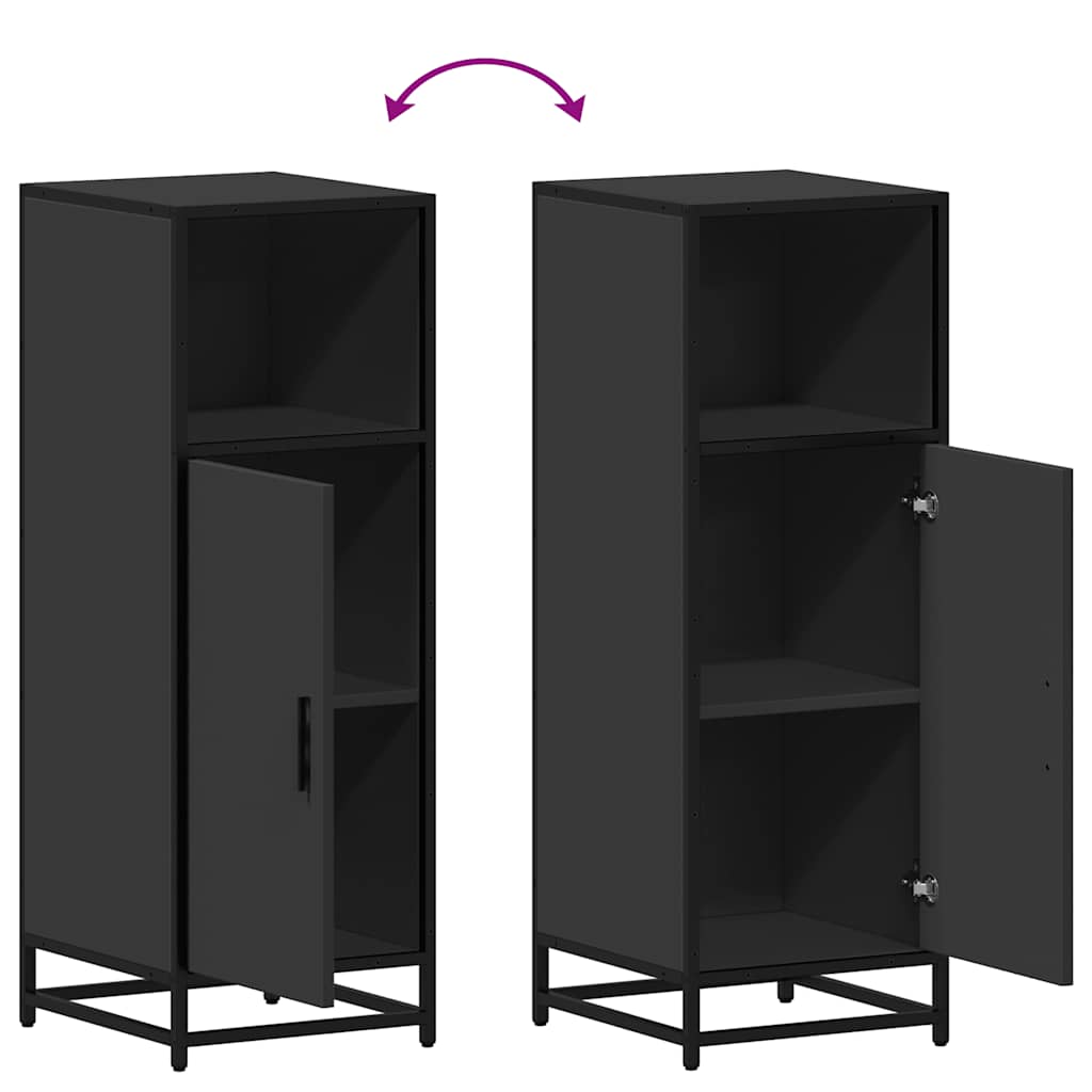 Szafka łazienkowa 35x37,5x100 cm drewno klejone - czarna, 1 - number 9.