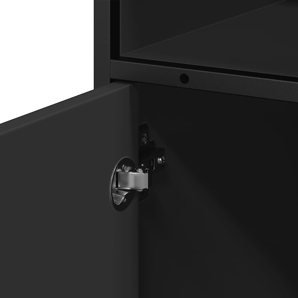 Szafka łazienkowa 35x37,5x100 cm drewno klejone - czarna, 1 - number 10.