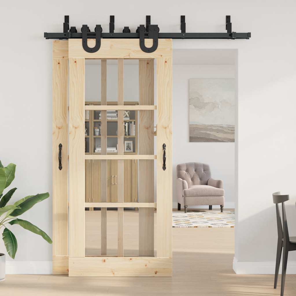 Skinnesæt til skydedør stål sort - 183 cm, 4 - number 3.