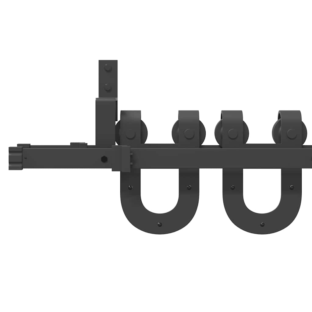 Skinnesæt til skydedør stål sort - 183 cm, 4 - number 12.