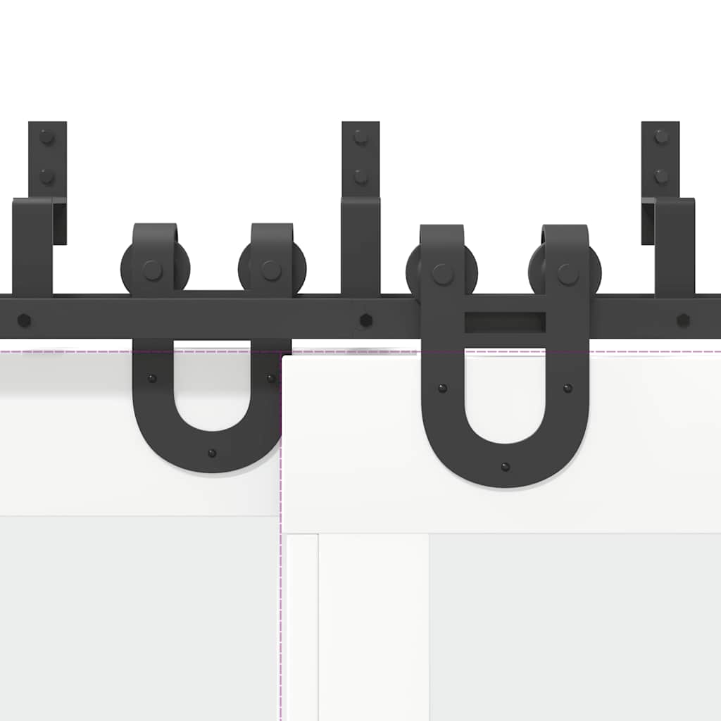 Skinnesæt til skydedør stål sort - 183 cm, 4 - number 10.