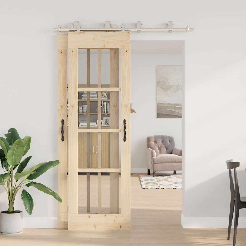 Hardwarekit til skydedør rustfrit stål sølvfarvet - 183 cm, 1, top - number 3.