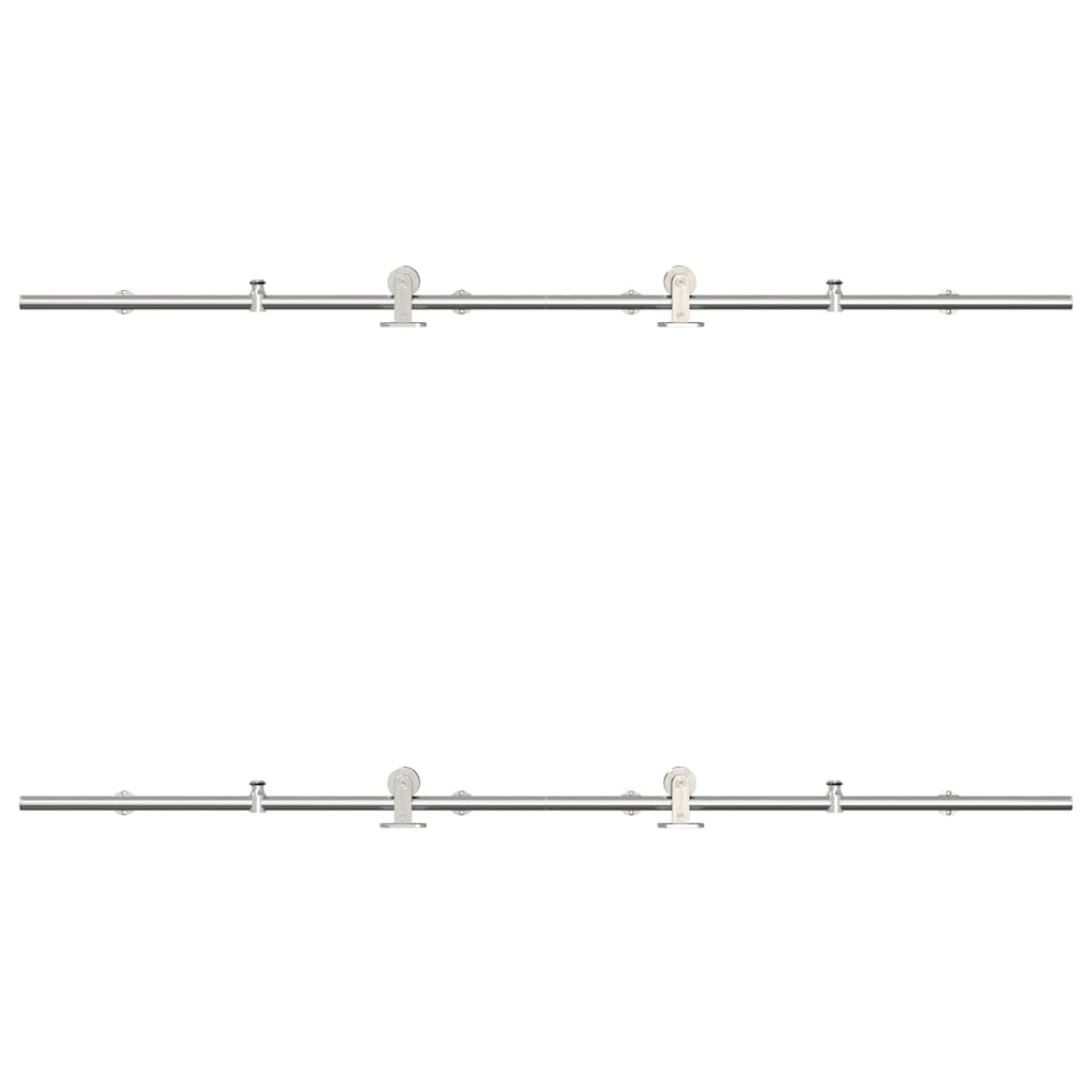 Hardwarekit til skydedør rustfrit stål sølvfarvet - 183 cm, 1, top - number 6.