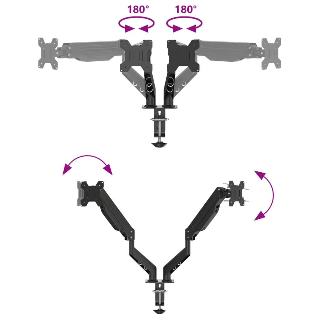 Supporto doppio schermo max. schermo 27" 20 kg misura vesa 75/100 mm - number 9.