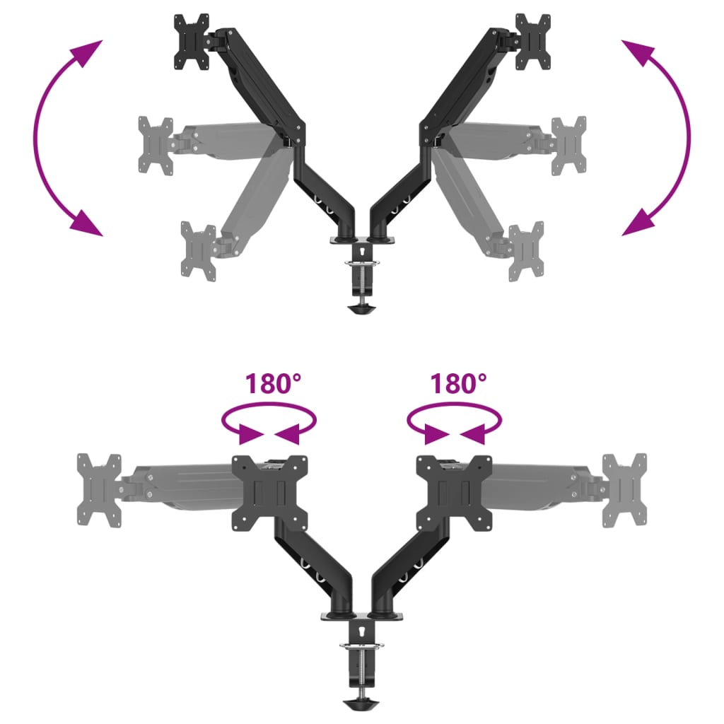 Supporto doppio schermo max. schermo 27" 20 kg misura vesa 75/100 mm - number 8.