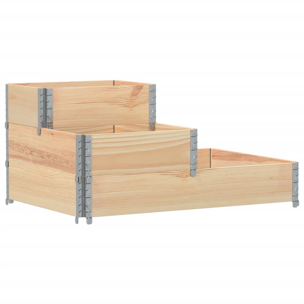 Raised bed 120x80 cm 3 levels solid pine - natural colour, 120 x 80 cm (60 x 40 cm), 1 - number 2.