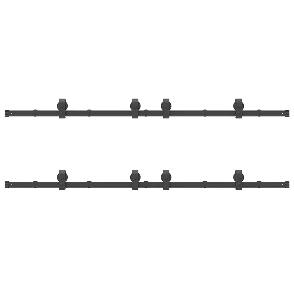 Skinnesæt til skydedør 400 cm stål sort - 200 cm, 1 - number 6.