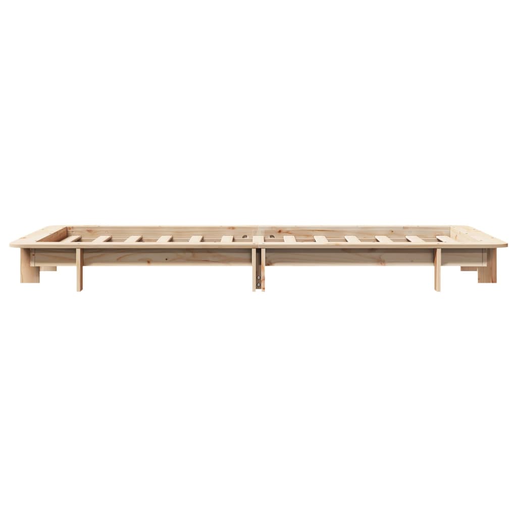 Bed frame without mattress solid pine - natural colored, 90 x 200 cm - number 5.