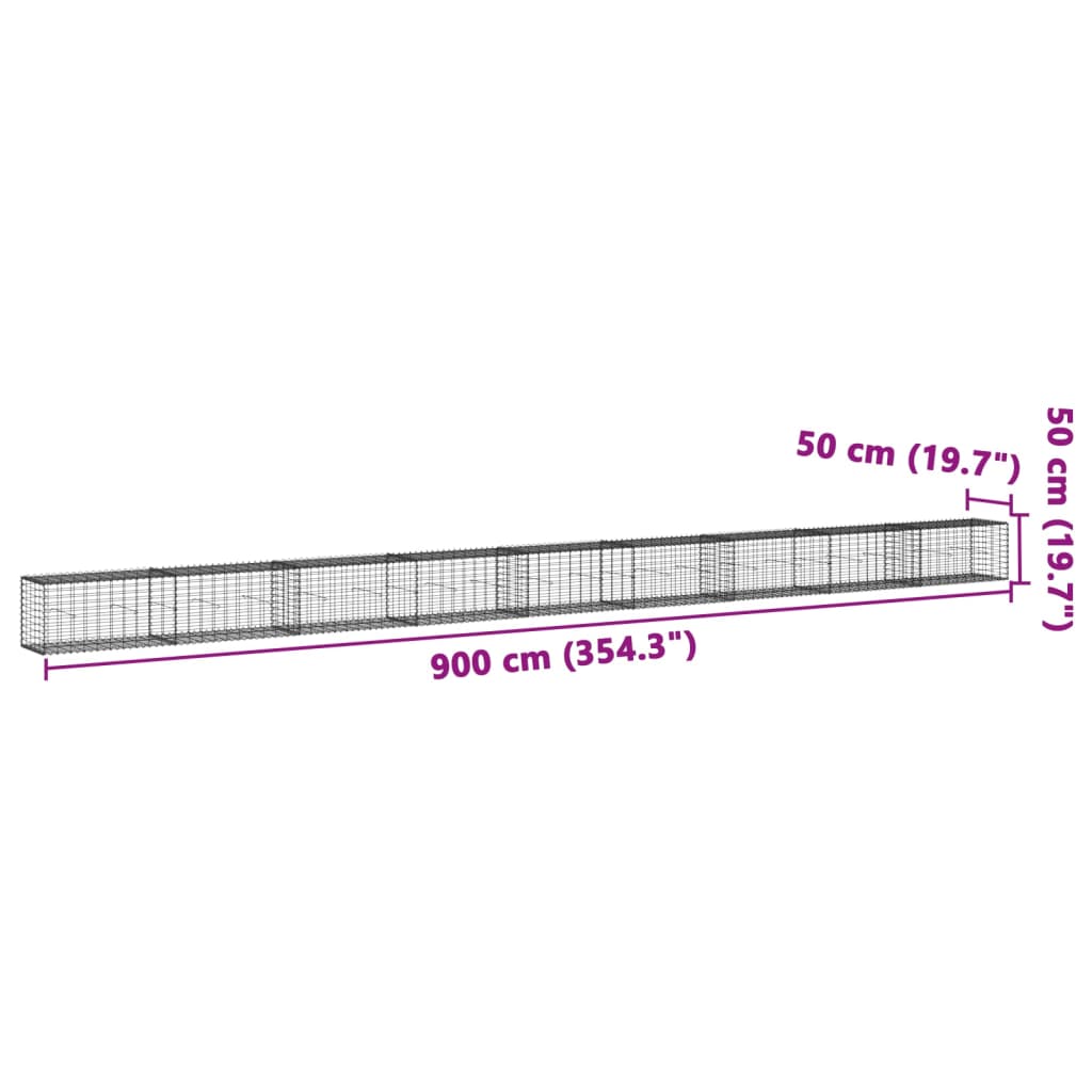 Gabion košarica s poklopcem pocinčanog željeza - 900 x 50 x 50 cm, 1 - number 7.