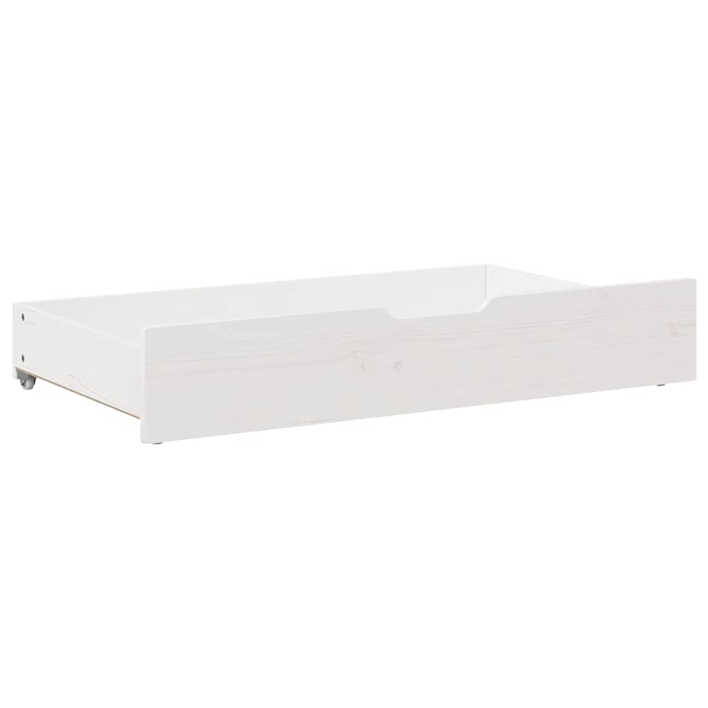 Tiroirs de lit 2 pcs. pin massif - blanc, 95 x 55 x 16 cm, 1 - number 4.