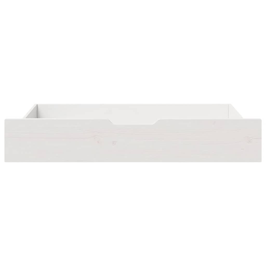 Tiroirs de lit 2 pcs. pin massif - blanc, 95 x 55 x 16 cm, 1 - number 3.