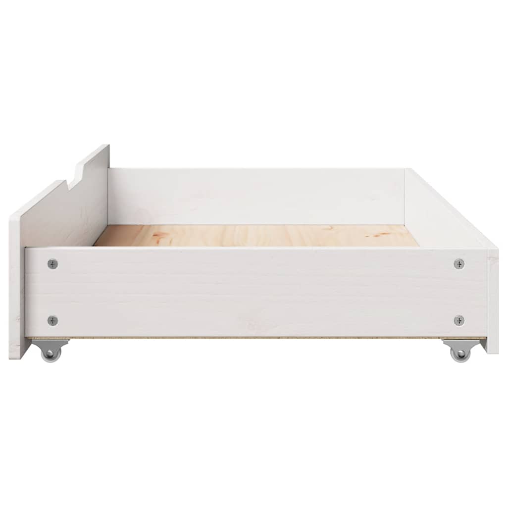 Tiroirs de lit 2 pcs. pin massif - blanc, 95 x 55 x 16 cm, 1 - number 5.