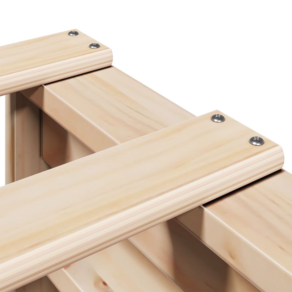 Bed frame without mattress solid pine wood - natural color, 90 x 200 cm - number 7.