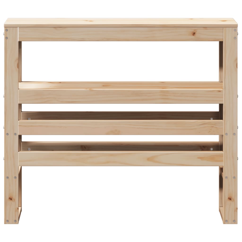 Sengegavl med hyller 90 cm massiv furu - naturlig farge, 96 x 19 x 82 cm, 1 - number 3.