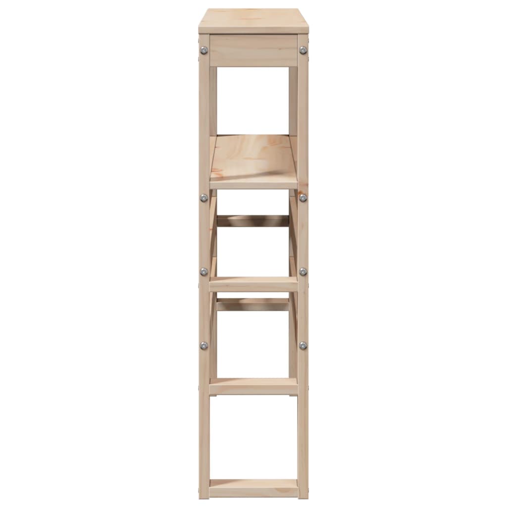 Sengegavl med hyller 90 cm massiv furu - naturlig farge, 96 x 19 x 82 cm, 1 - number 5.