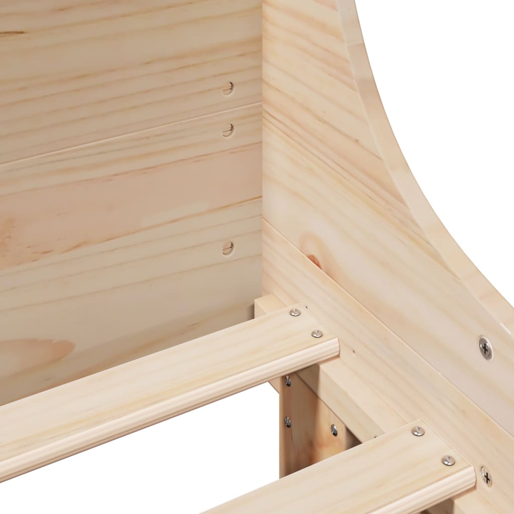 Rama łóżka bez materaca sosna lita - biała, 90 x 190 cm - number 7.