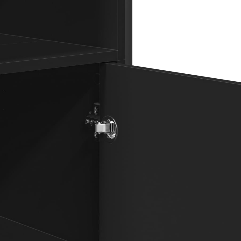 Skab 79,5x35,5x137,5 cm konstrueret træ - sort, 1 - number 7.