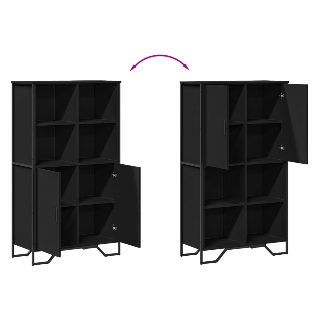 Skab 79,5x35,5x137,5 cm konstrueret træ - sort, 1 - number 9.