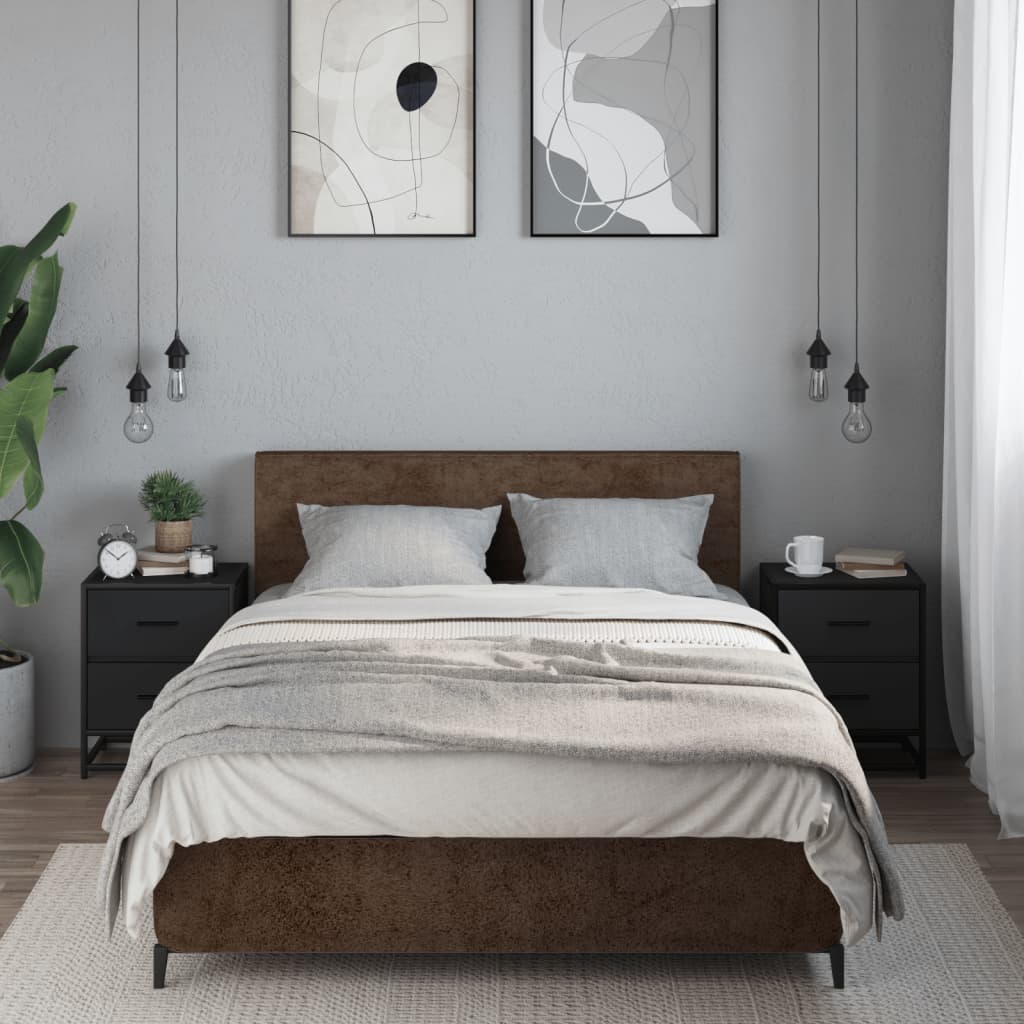 Sengeskabe stk. 40x31x50 cm konstrueret træ - sort, 2 - number 3.