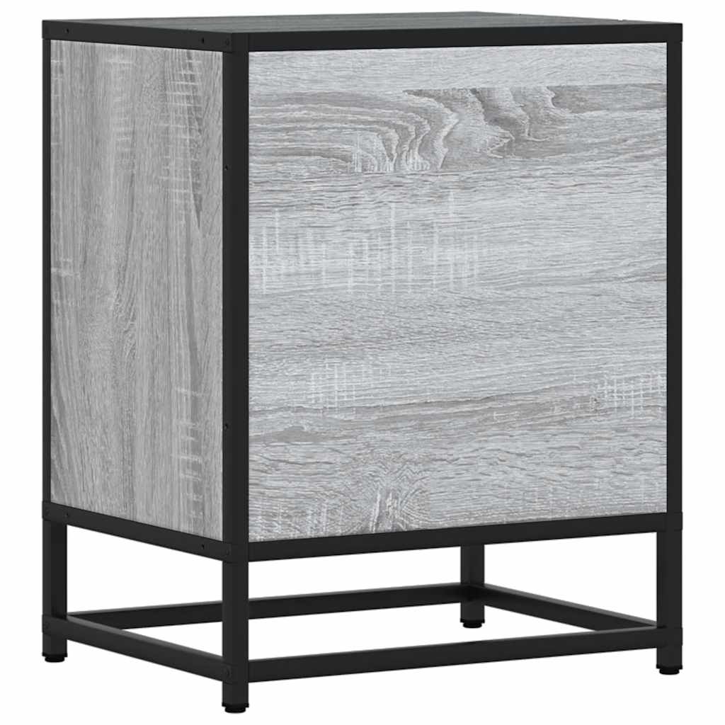 Noćni ormarići kom. obrađeno drvo i metal - sivi sonoma hrast, 2 - number 8.