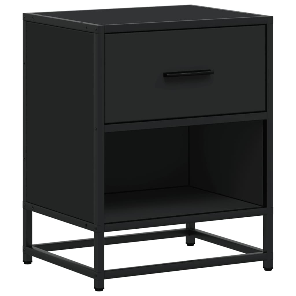 Bedside cabinet 40x31x50 cm engineered wood - black, 1 - number 2.