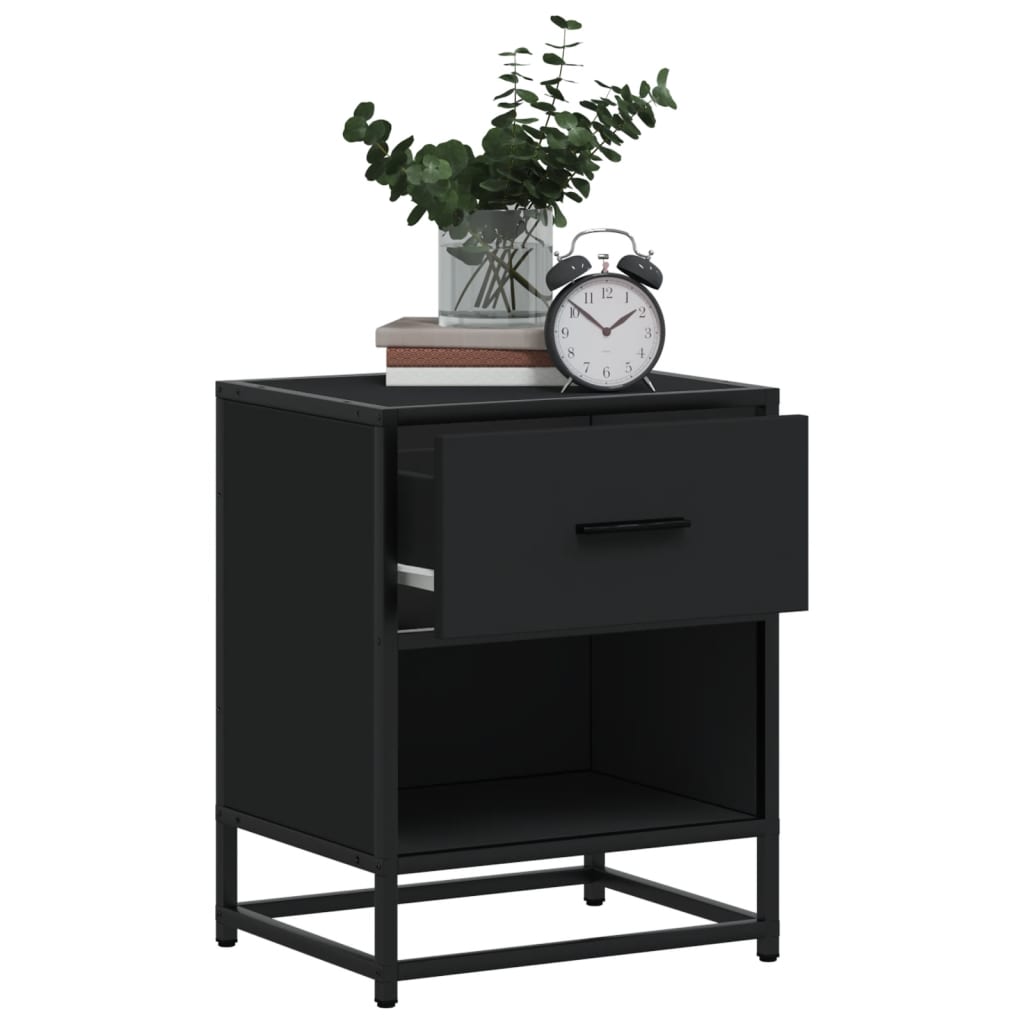 Bedside cabinet 40x31x50 cm engineered wood - black, 1 - number 4.